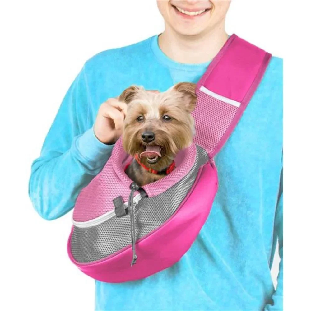 Pet Sling Carrier Small Dog Puppy Cat Carrying Bag Purse Pouch (Pink)